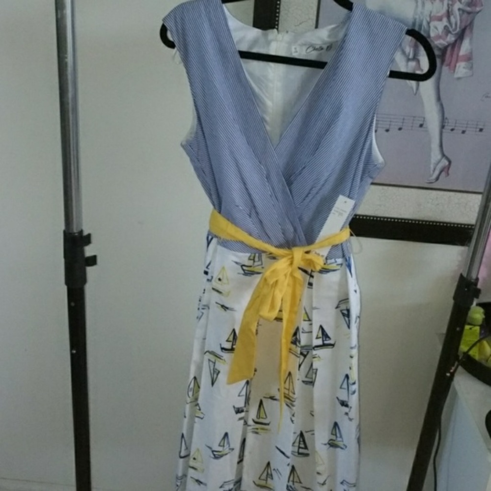 Nwt chella b dress sailboats sz m